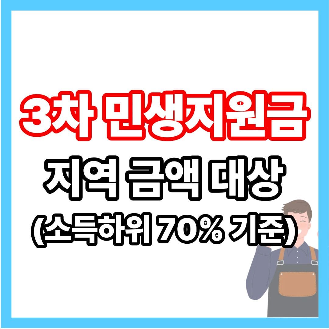 3차 민생지원금 지역 금액 대상 소득하위 70 기준 건강보험료 건보료 기준중위소득150% 등에 대해 알려주는 대표 이미지 화면